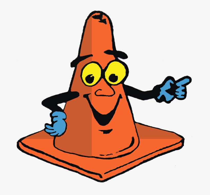 Cartoon traffic cone